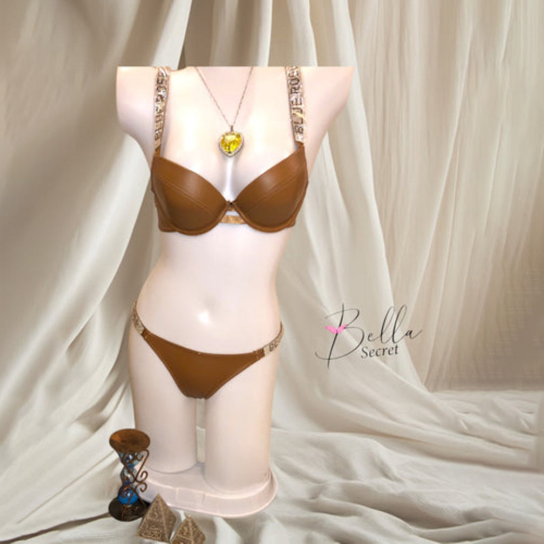 Exotic Leather Bra and Panty Set