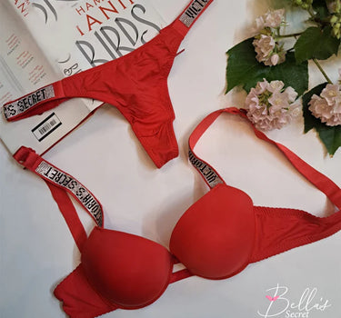 Victoria's Secret Soft Push-Up Bra Set( LIPSTICK RED 💖)