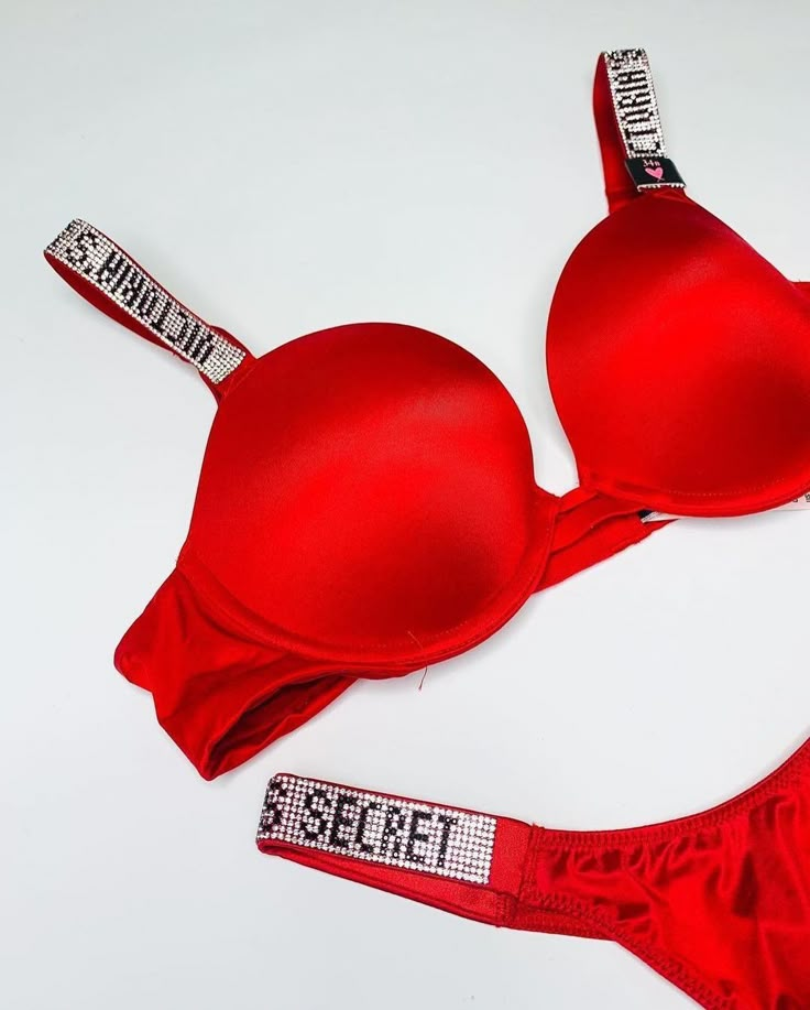 VICTORIA'S SECRET SOFT PUSH-UP BRA SET( LIPSTICK RED 💖)