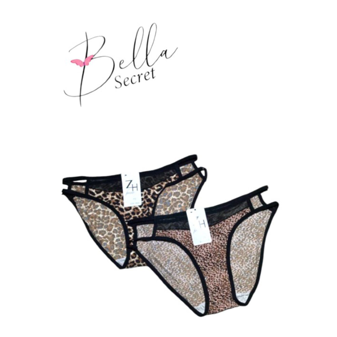 leopard seamless net silk panty