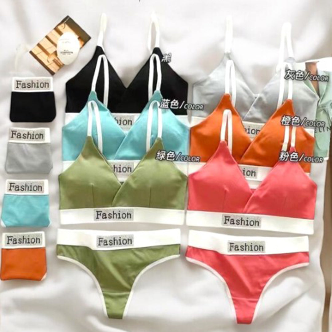 Fashion print Bra set