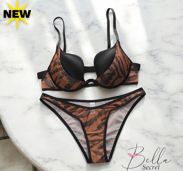 Leopard Print Bikini Set Bra With Panty