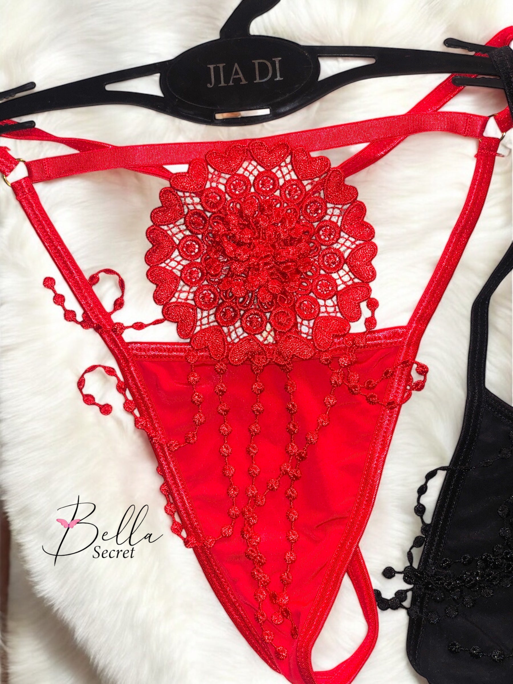 Flower Lace Hanging Thong Panty
