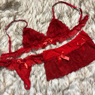 Women Visible Sheer Net lingerie Set V 2