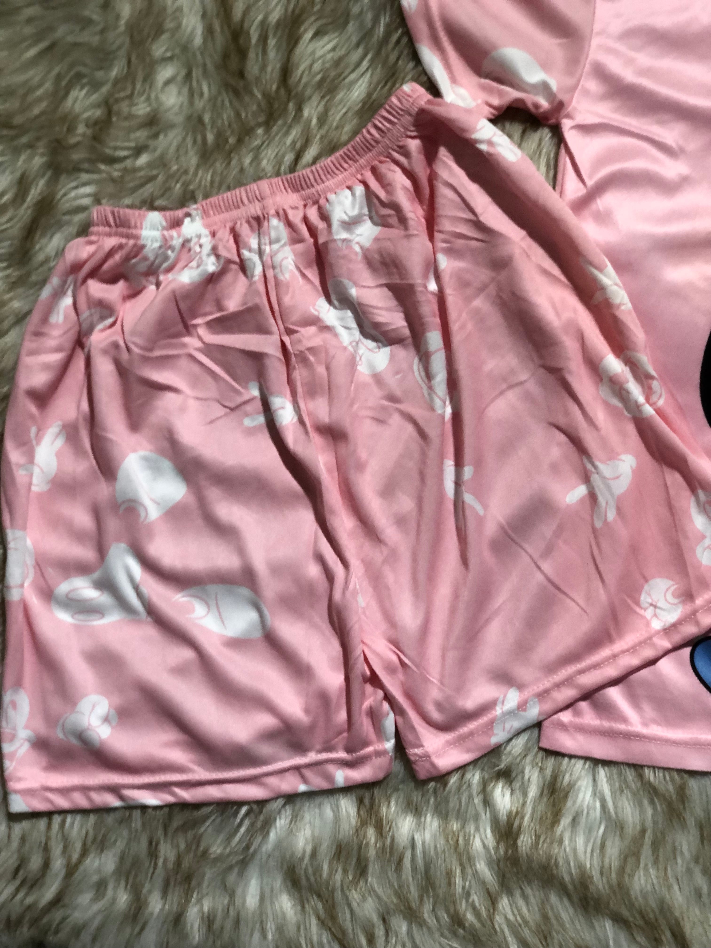 Milky Soft Silk Animated Minnie-MouseThree Piece Night-Wear (Trouser, Shirt and Short)V2