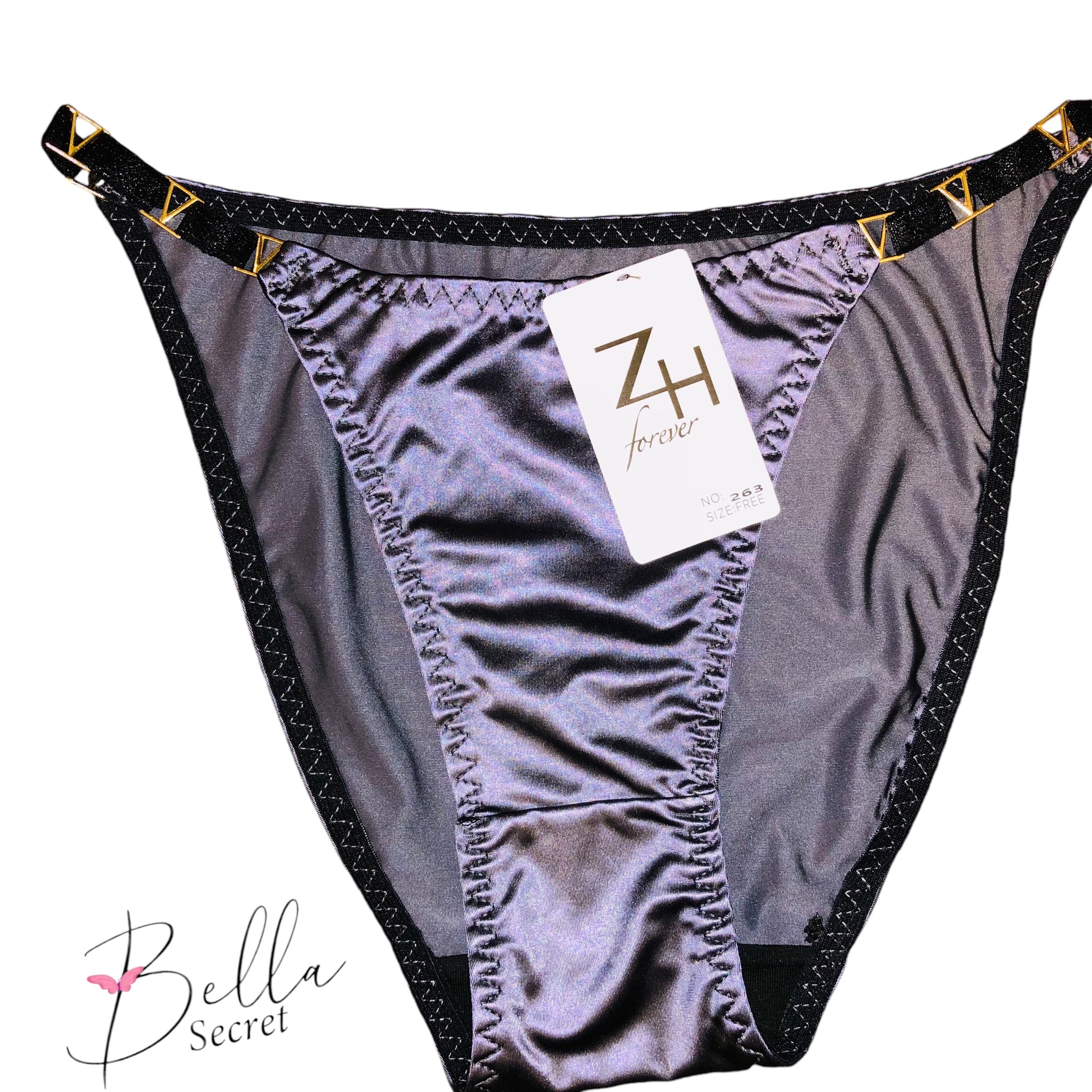 Fancy V shape shinny silk panty