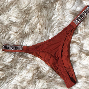Victoria's Secret Rhinestone V Shape Thong-Panty