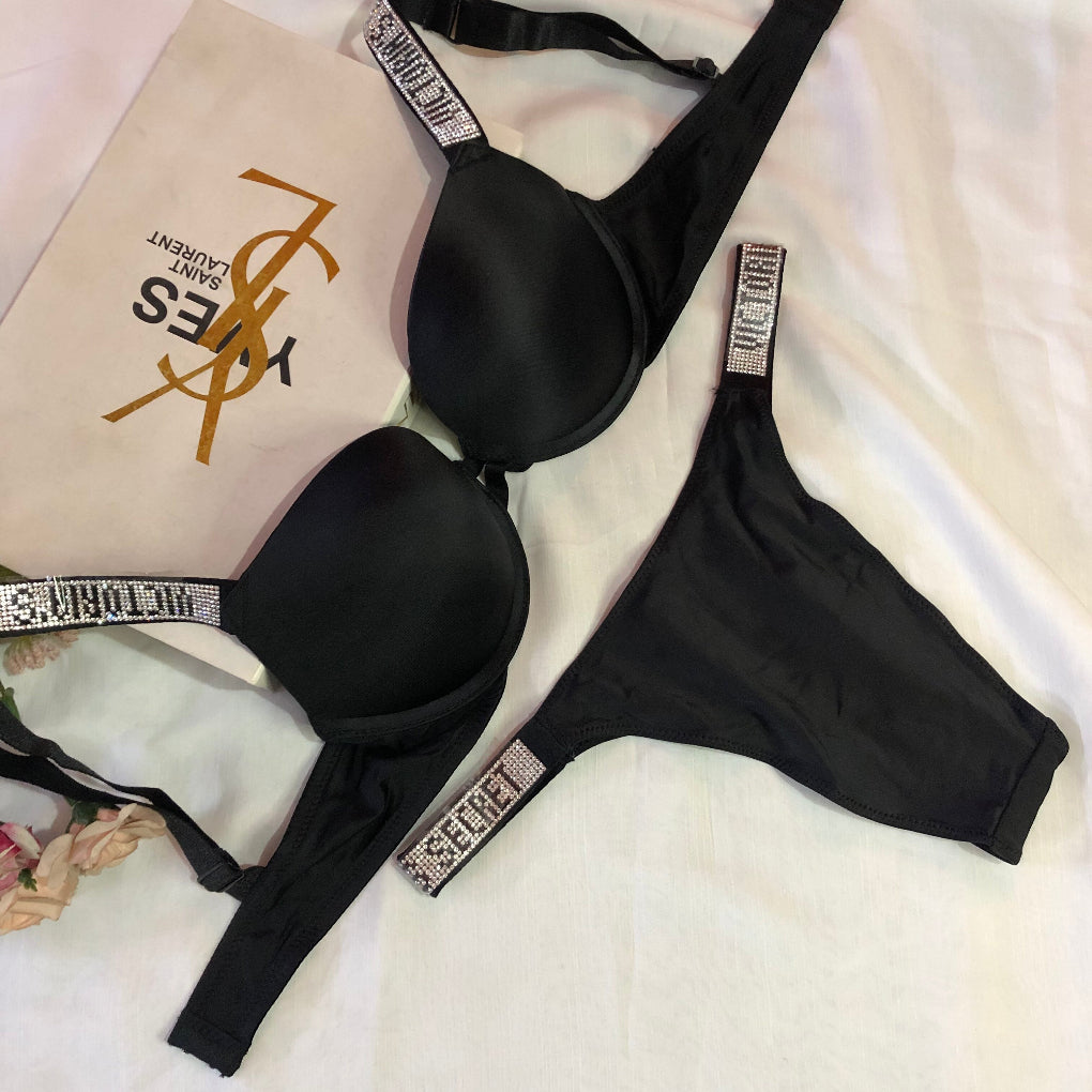 VICTORIA'S SECRET SOFT PUSH-UP BRA SET( Black 🖤🖤)