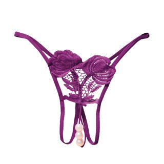 Flower pearl thongs panty