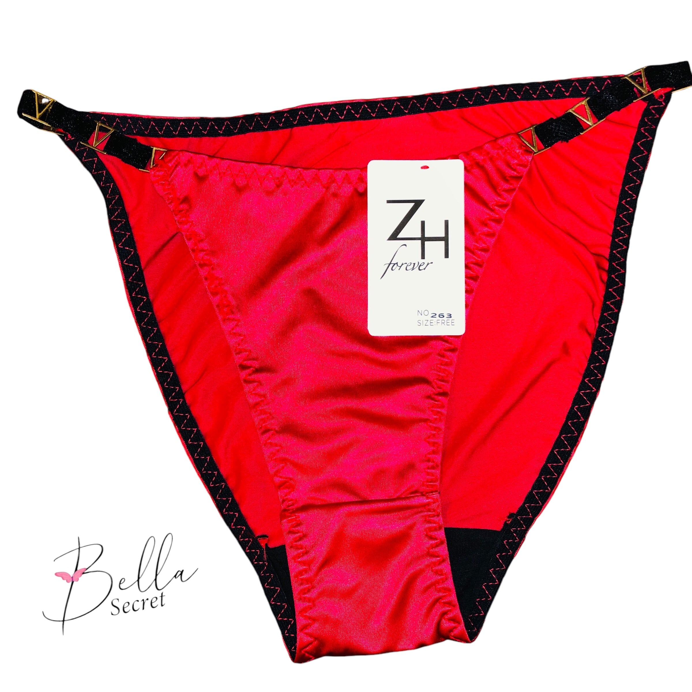 Fancy V shape shinny silk panty