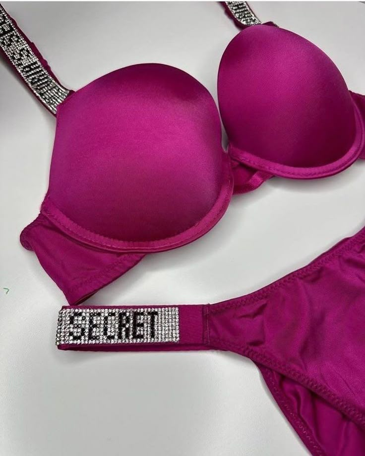 VICTORIA'S SECRET SOFT PUSH-UP BRA SET( SHOCKING-PINK🎀)