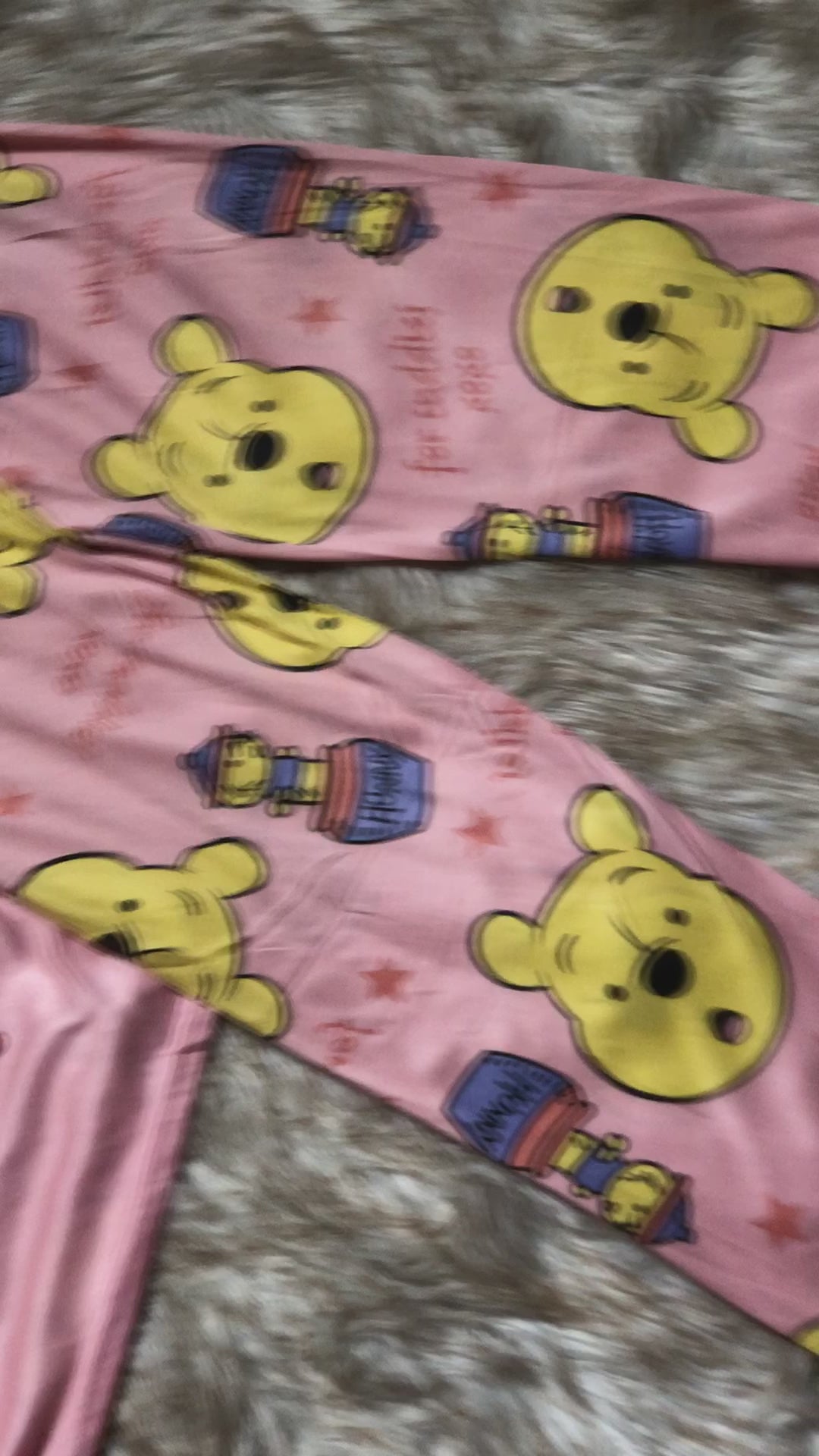 Milky Soft Silk Animated- Winnie-the-Pooh Three Piece Night Wear Trouser, Shirt and Short V1